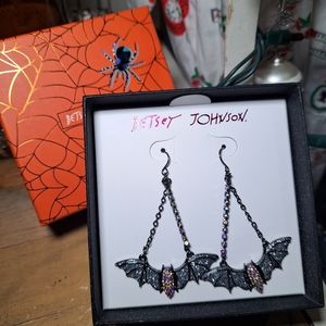Betsey Johnson Bat Earrings NIB